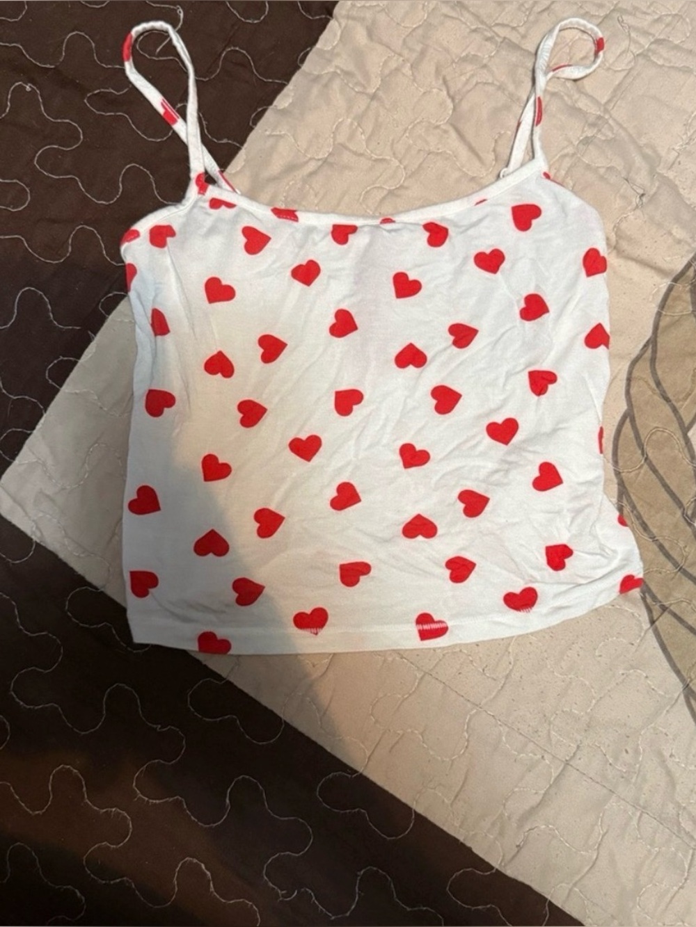 SKIMS White Camisole with Red Heart Print